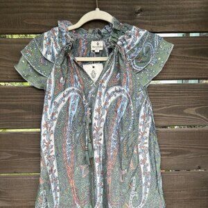 Varina Top - Green, Orange, Blue, Little Gold